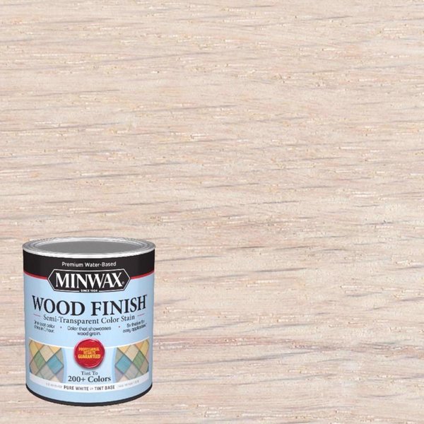 Minwax Wood Finish Water-Based Semi-Transparent Pure White Tint Base Water-Based Wood Stain 1 qt 117100000